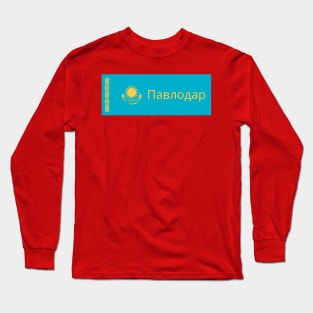 Pavlodar City in Kazakhstan Flag Long Sleeve T-Shirt